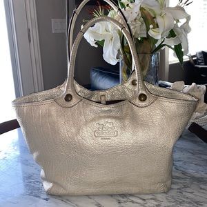 Coach Metallic Gold Tote Bag